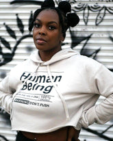 Human Being Lightweight Cropped Hooded Sweatshirt - Lee's Treasure Chest