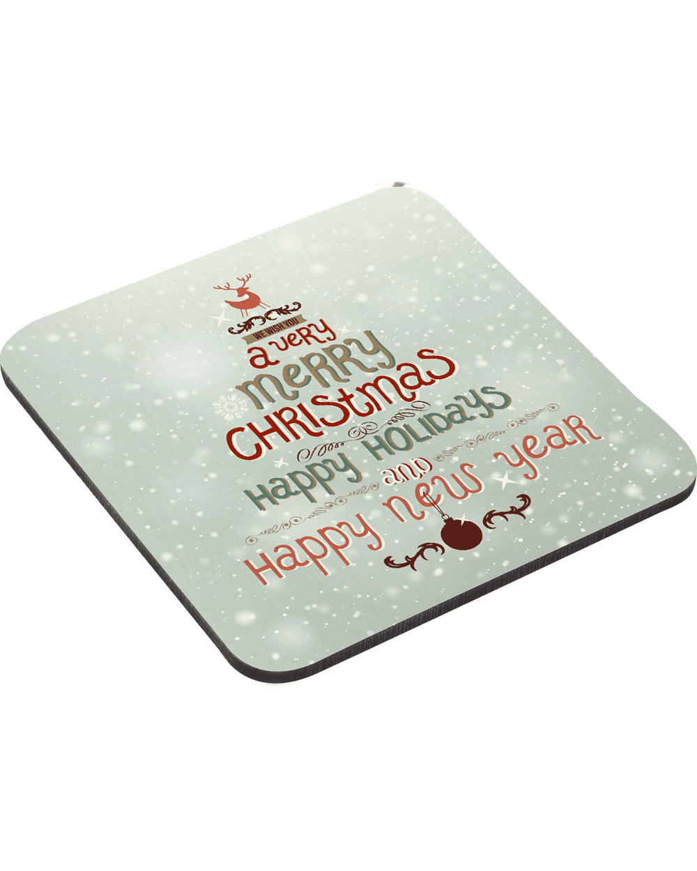 3.75" X 3.75" Square Coaster with Cork Back - Lee's Treasure Chest