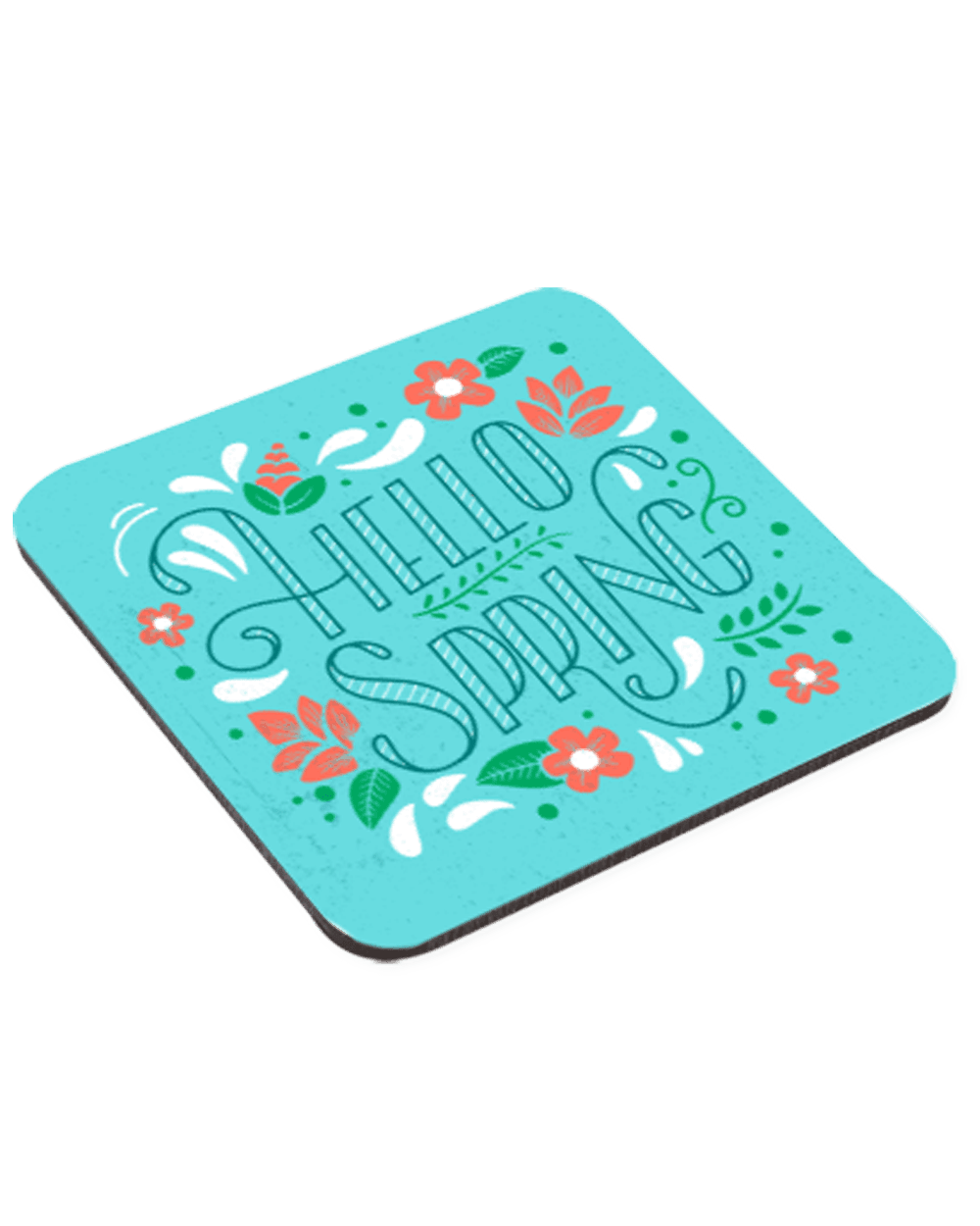 3.75" X 3.75" Square Coaster with Cork Back - Lee's Treasure Chest