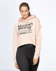 Human Being Lightweight Cropped Hooded Sweatshirt - Lee's Treasure Chest