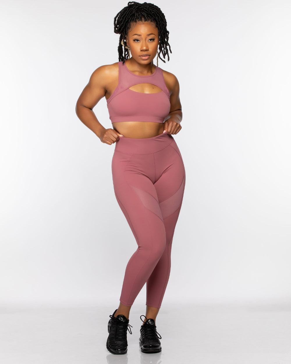 Rose Hollow Cut 2 Piece Fitness Set - Lee's Treasure Chest