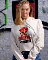 Shh...Crop Fleece Hoodie Sweatshirt