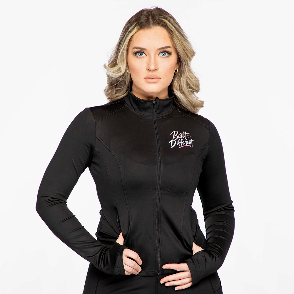 Women’s Custom Logo Workout Jacket | Personalized Fitness & Team Full-Zip Jacket