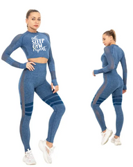 Custom Fitness Crop Top Set with Thumbhole