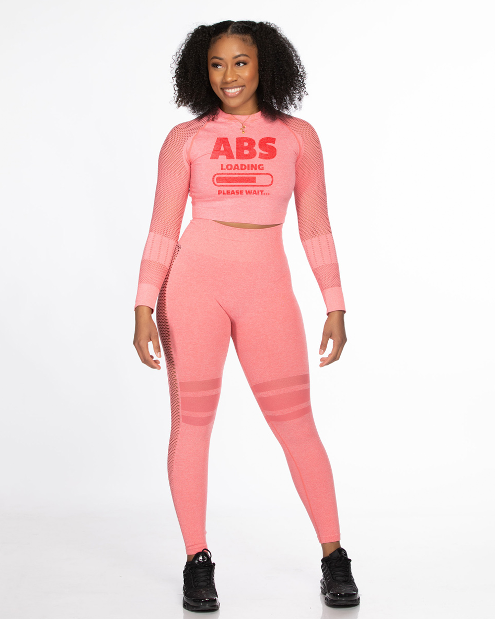 Custom Fitness Crop Top Set with Thumbhole