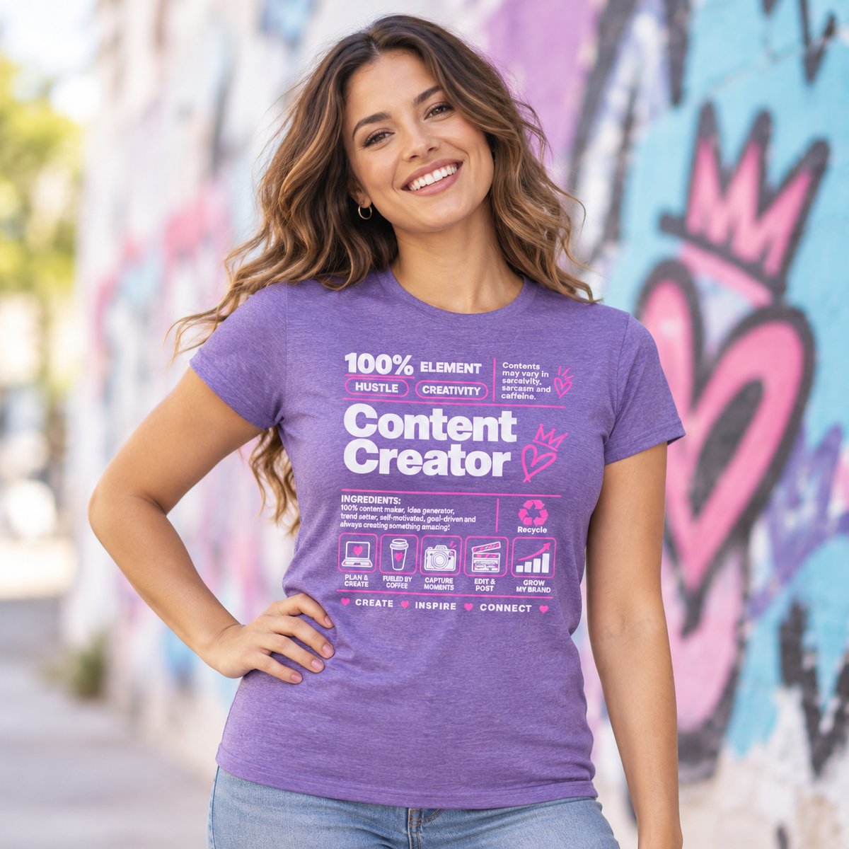 Content Creator T-Shirt for Women | I Make Scrolls Stop