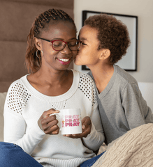 Pray on it mug with mother and son