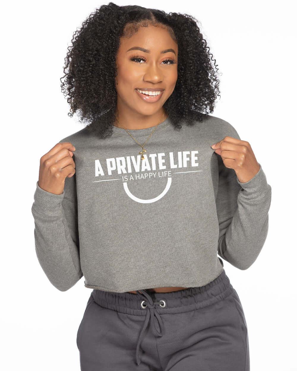 A Private Life Cropped Crew Fleece - Lee's Treasure Chest 