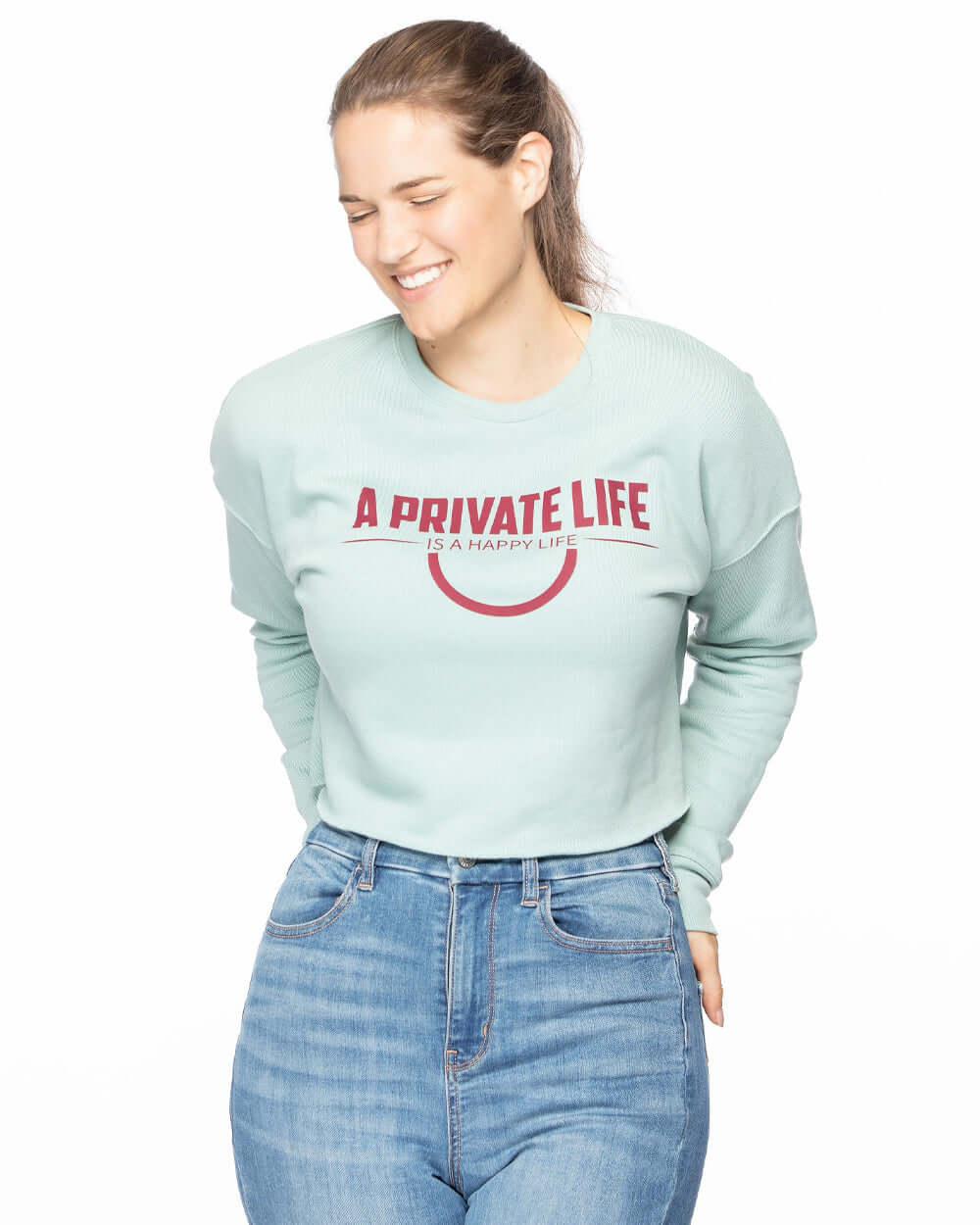 A Private Life Cropped Crew Fleece - Lee's Treasure Chest 