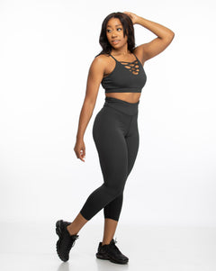 Women's crisscross one piece fitness workout set
