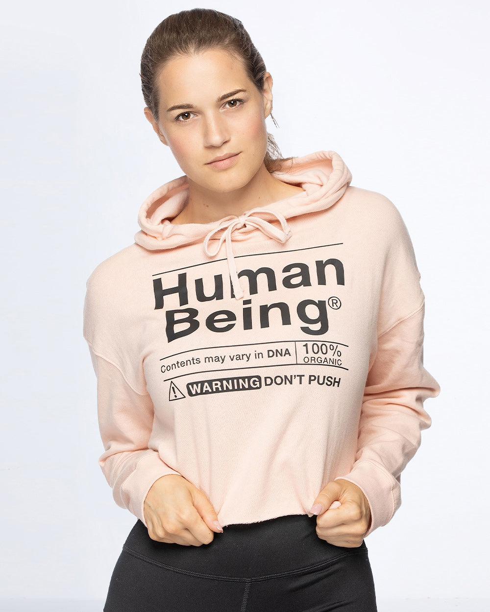 Human Being Lightweight Cropped Hooded Sweatshirt - Lee's Treasure Chest 