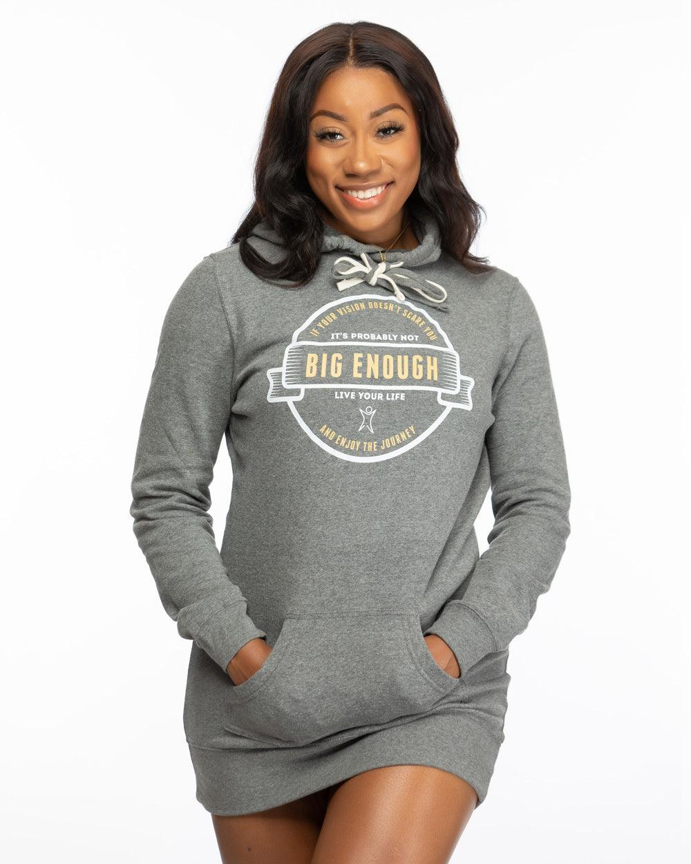 If Your Vision Doesn't Scare You Hooded Pullover Dress - Lee's Treasure Chest 